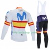 Fietskleding (Fietsshirt Lange Mouw + Lange Koersbroek) 2020 Movistar Team N002